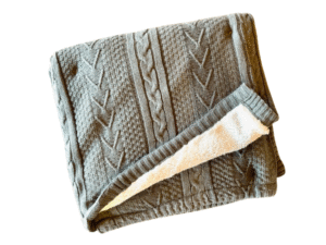 Cable Knit Sherpa Blanket