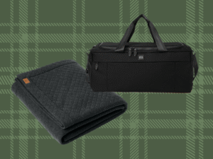 Travis Mathew Towne Duffel & Diamond Quilt Blanket